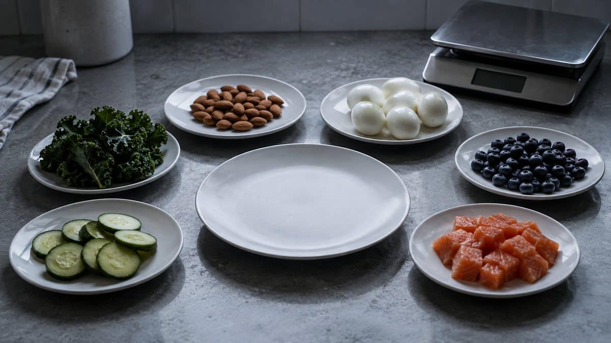 Assiettes de régimes alimentaires déséquilibrés et restrictifs