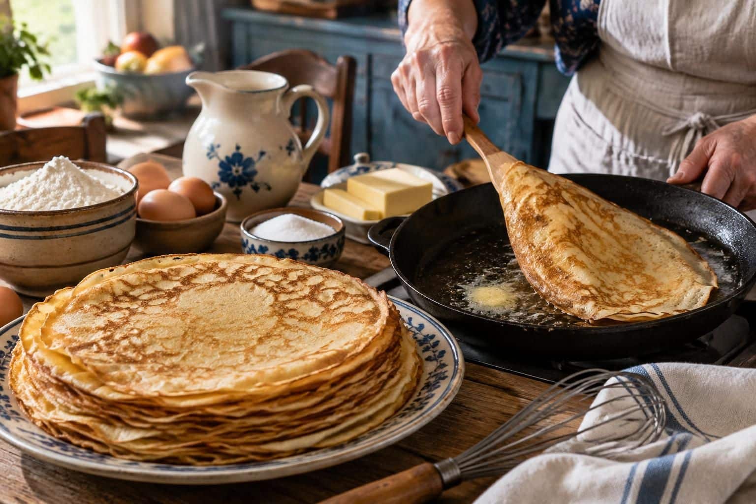 retrouvez la recette inratable des crêpes bretonnes de grand-mère et toutes nos astuces pour obtenir une cuisson parfaite et des crêpes bien dorées.
